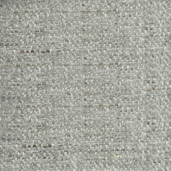 Woven fabric texture in muted gray with heathered variations, beige flecks, dense irregular weave, matte finish, durable material sample.